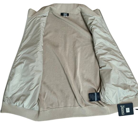 NWT Herno Men's Gilet Mixed Media Zippered Vest Knit Padded Beige/Tan Size 52 - Picture 3 of 10